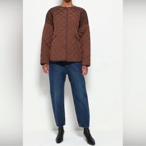 Totême Toteme Dark Blue Navy Denim High-rise Tapered Leg Jeans, size 27